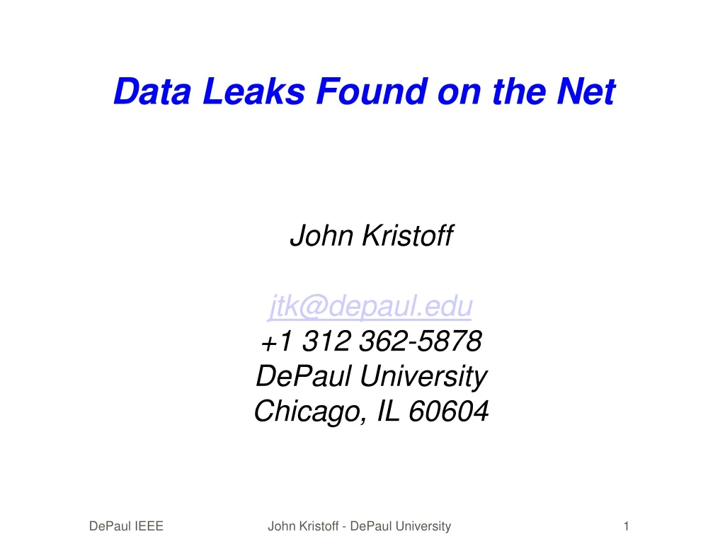 data leaks found on the net