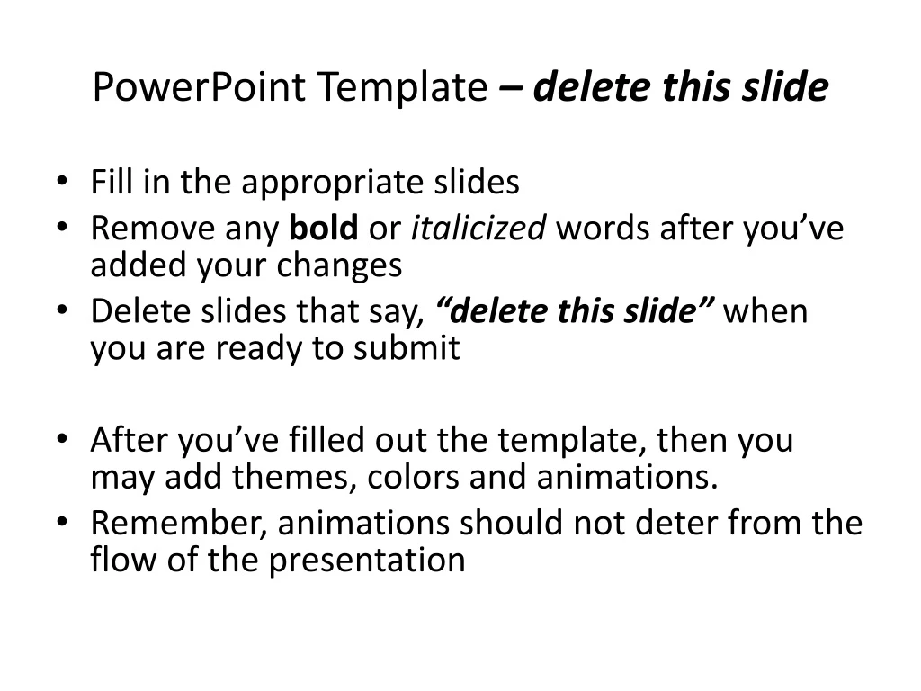 powerpoint template delete this slide