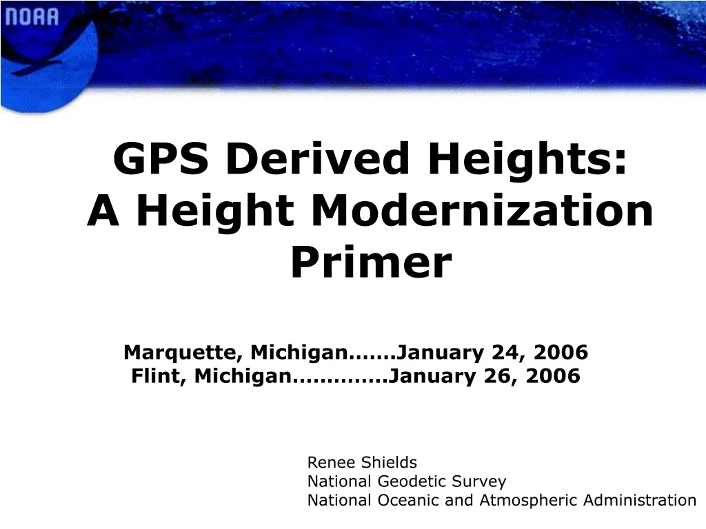 gps derived heights a height modernization primer