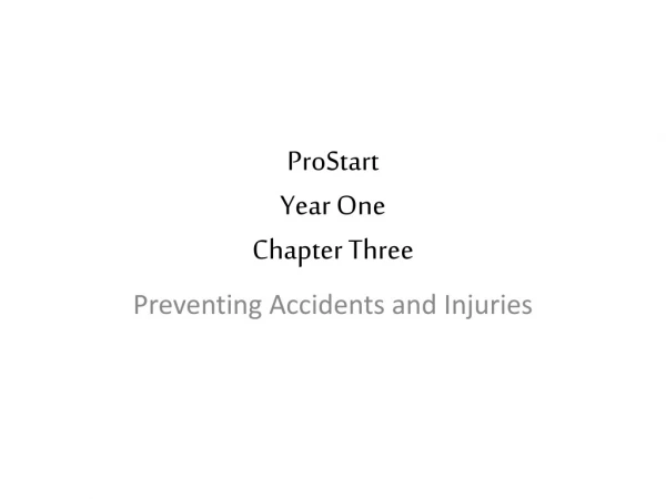 ProStart Year One Chapter Three