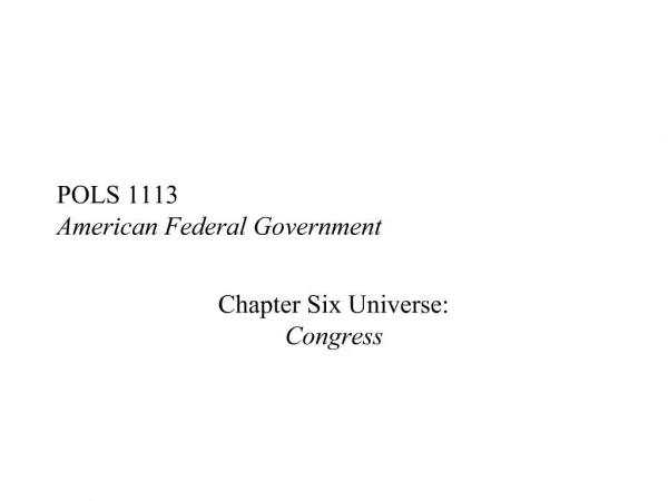 POLS 1113 American Federal Government
