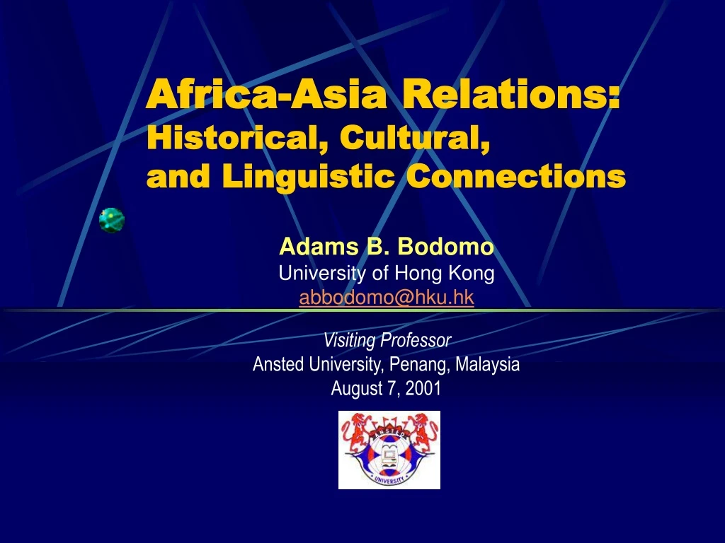 africa asia relations historical cultural and linguistic connections