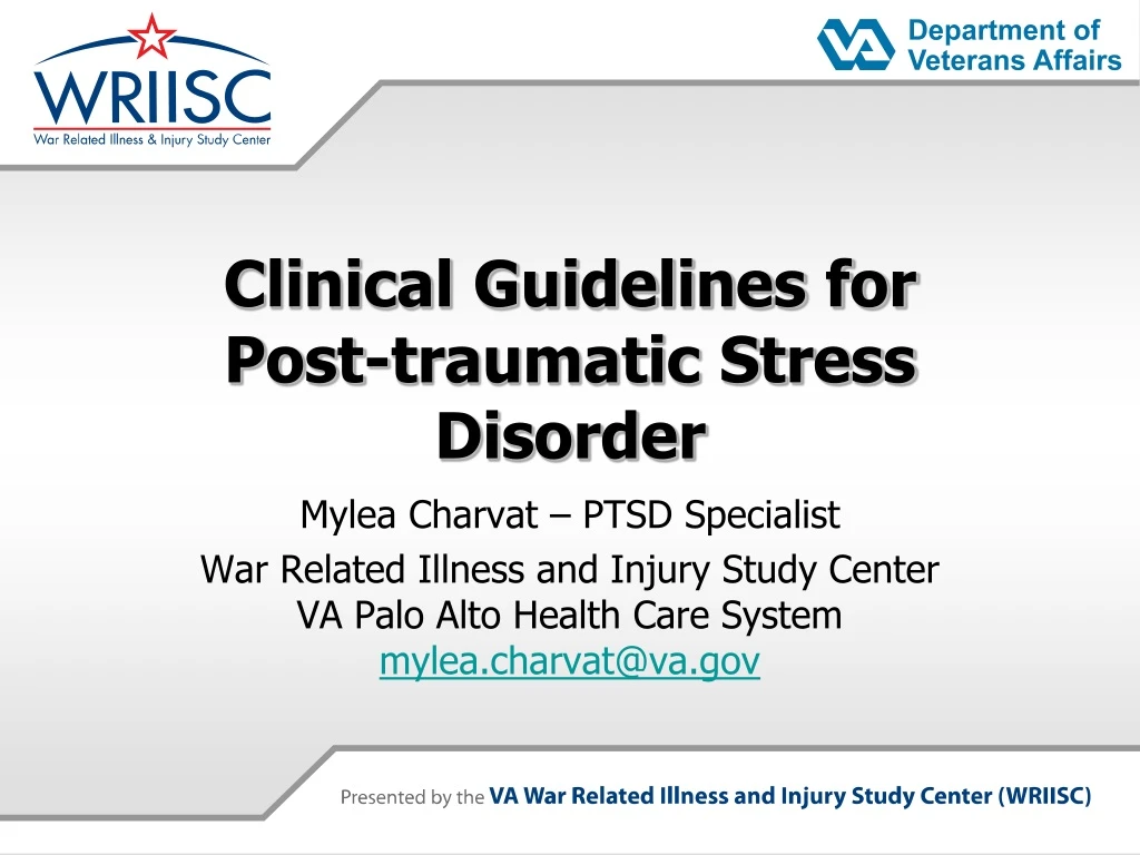 clinical guidelines for post traumatic stress disorder
