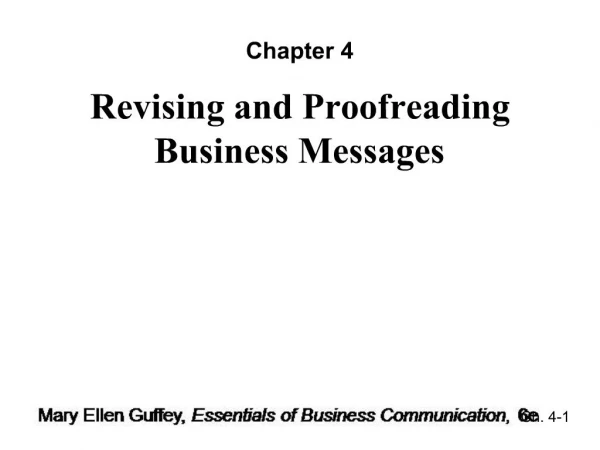 Revising and Proofreading Business Messages