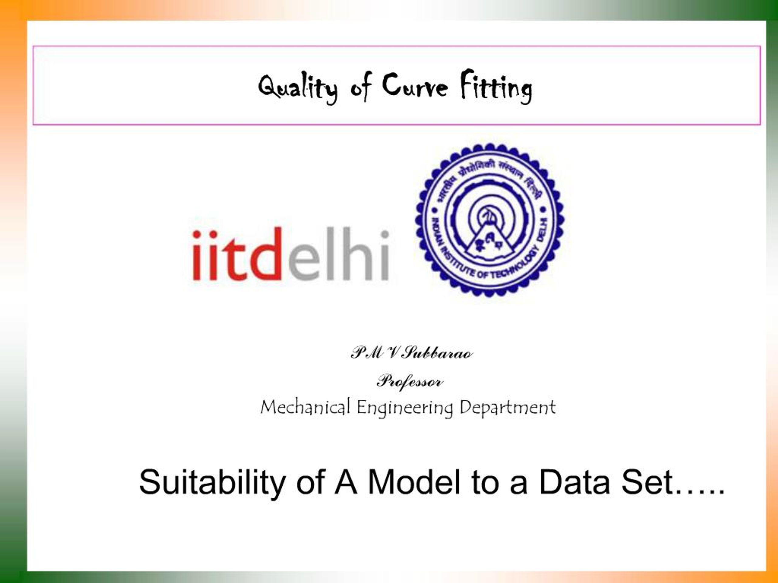 PPT - Quality of Curve Fitting PowerPoint Presentation, free download ...
