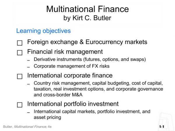 Multinational Finance by Kirt C. Butler