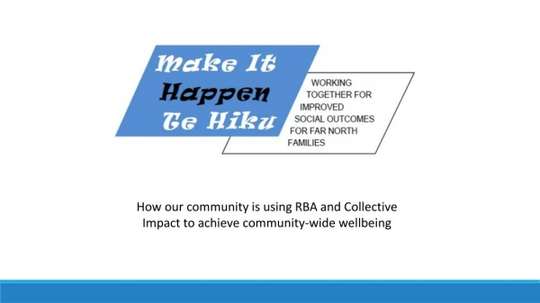 How our community is using RBA and Collective Impact to achieve community-wide wellbeing