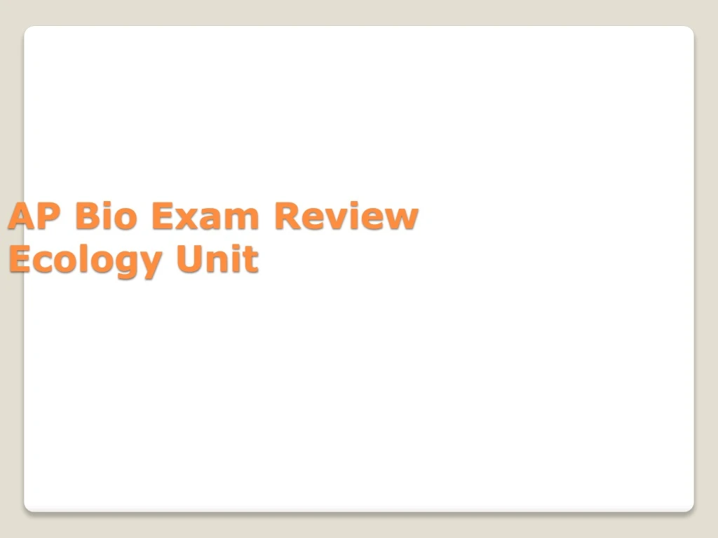 ap bio exam review ecology unit