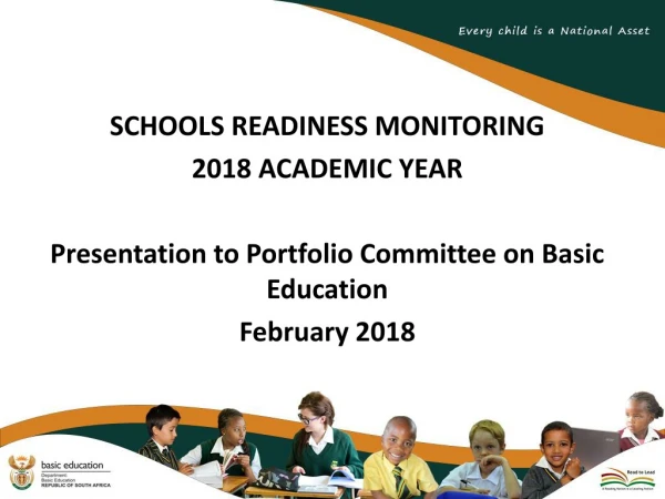 SCHOOLS READINESS MONITORING 2018 ACADEMIC YEAR
