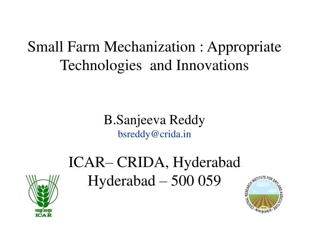 small farm mechanization appropriate technologies