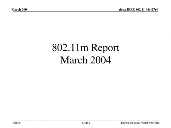 802.11m Report March 2004