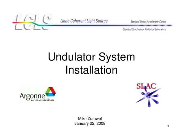 Undulator System Installation