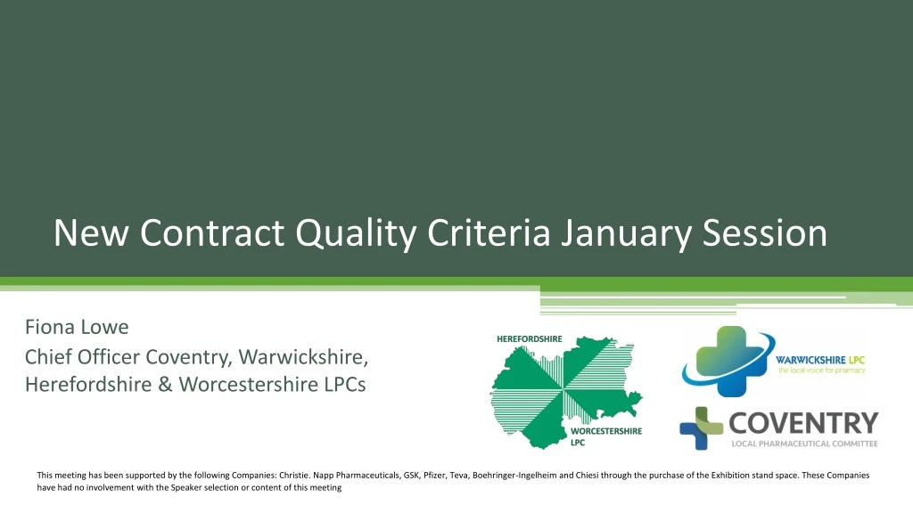 new contract quality criteria january session