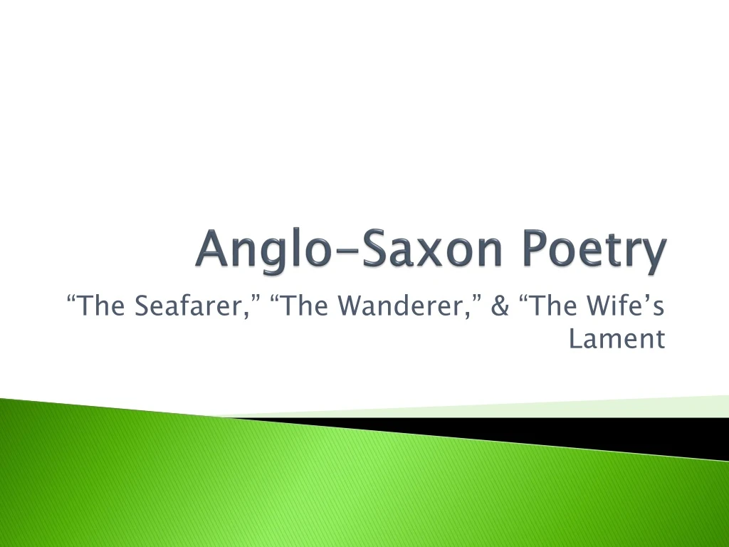 anglo saxon poetry