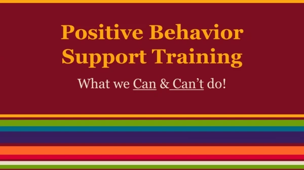 Positive Behavior Support Training