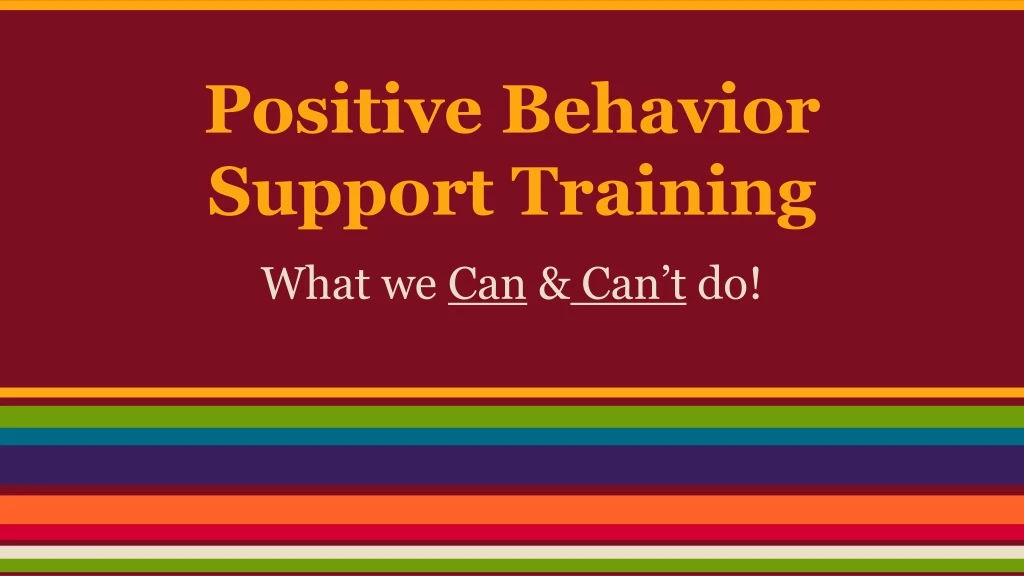 positive behavior support training