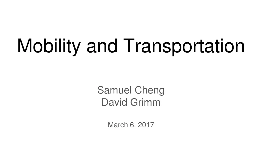 mobility and transportation