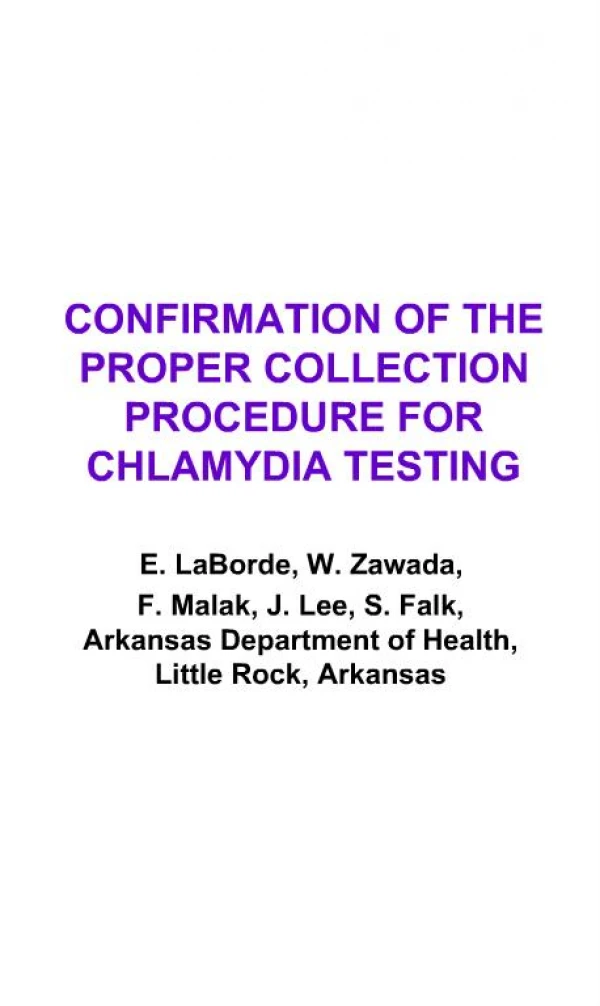 CONFIRMATION OF THE PROPER COLLECTION PROCEDURE FOR CHLAMYDIA TESTING