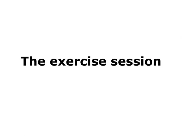 The exercise session 1