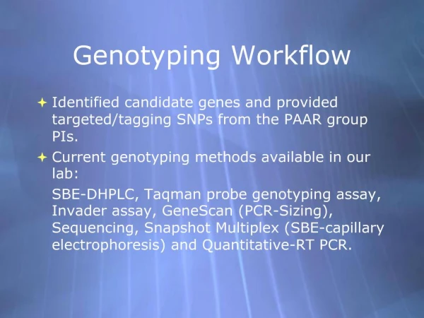 Genotyping Workflow