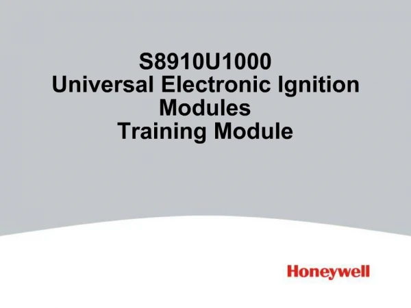 S8910U1000 Universal Electronic Ignition Modules Training Module