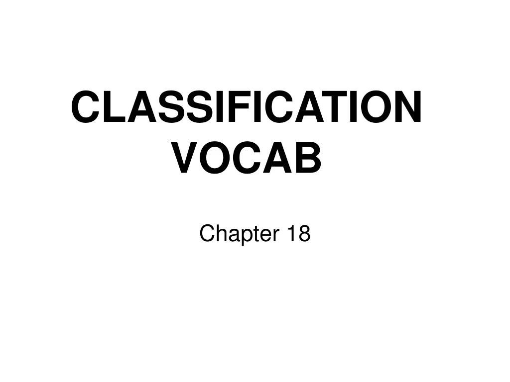 classification vocab