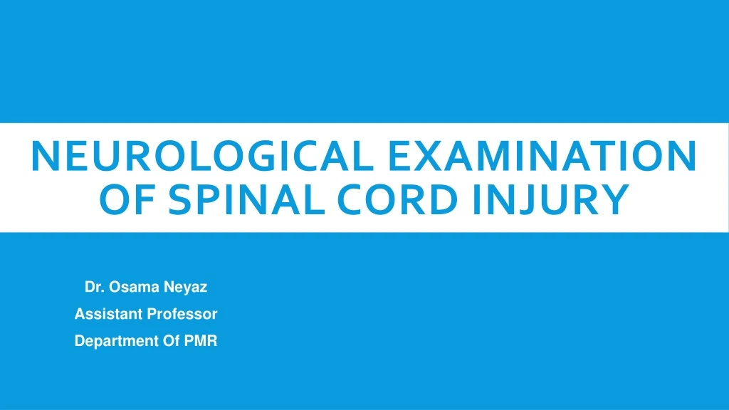 neurological examination of spinal cord injury