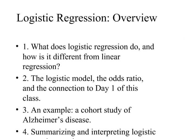 Logistic Regression: Overview