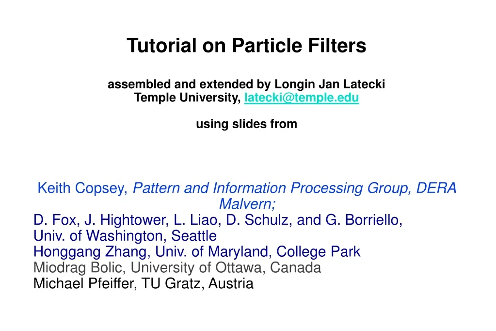 tutorial on particle filters assembled
