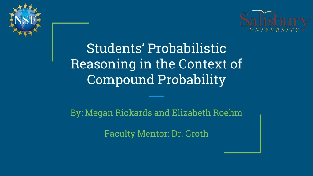 students probabilistic reasoning in the context of compound probability