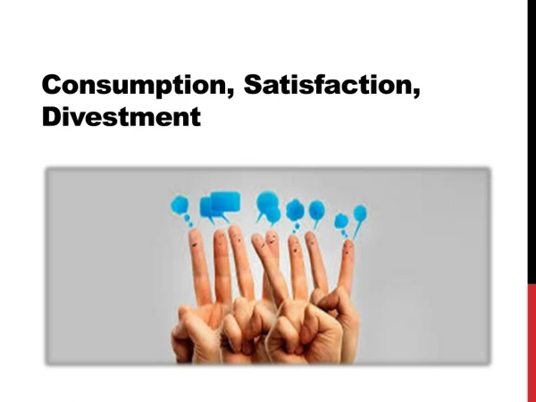 Consumption, Satisfaction, Divestment