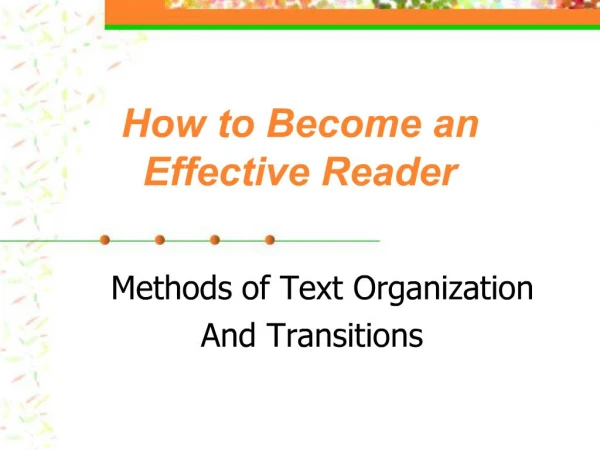 How to Become an Effective Reader