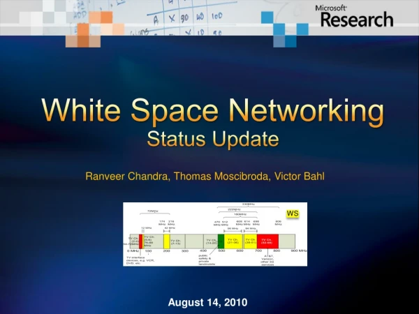 White Space Networking Status Update