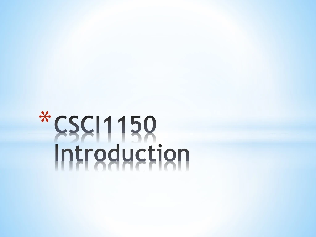 csci1150 introduction