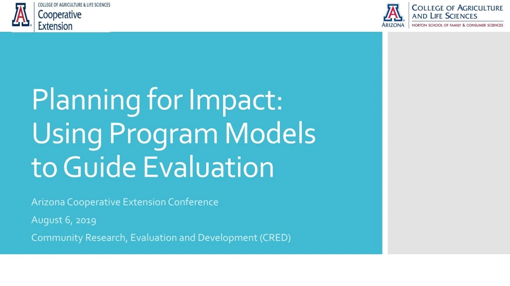 planning for impact using program models to guide evaluation