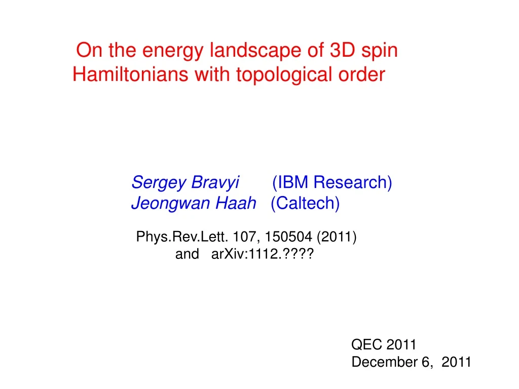 on the energy landscape of 3d spin hamiltonians