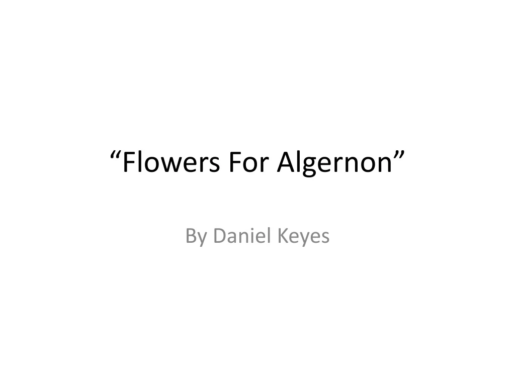 flowers for algernon