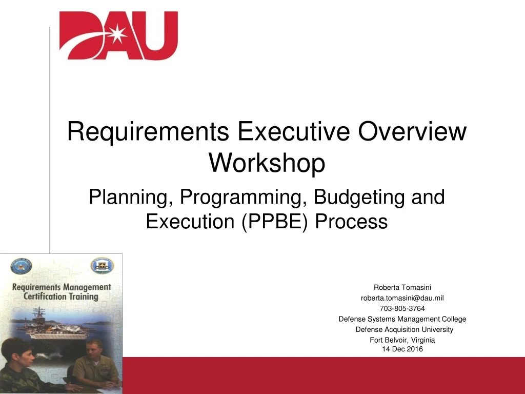 requirements executive overview workshop planning programming budgeting and execution ppbe process