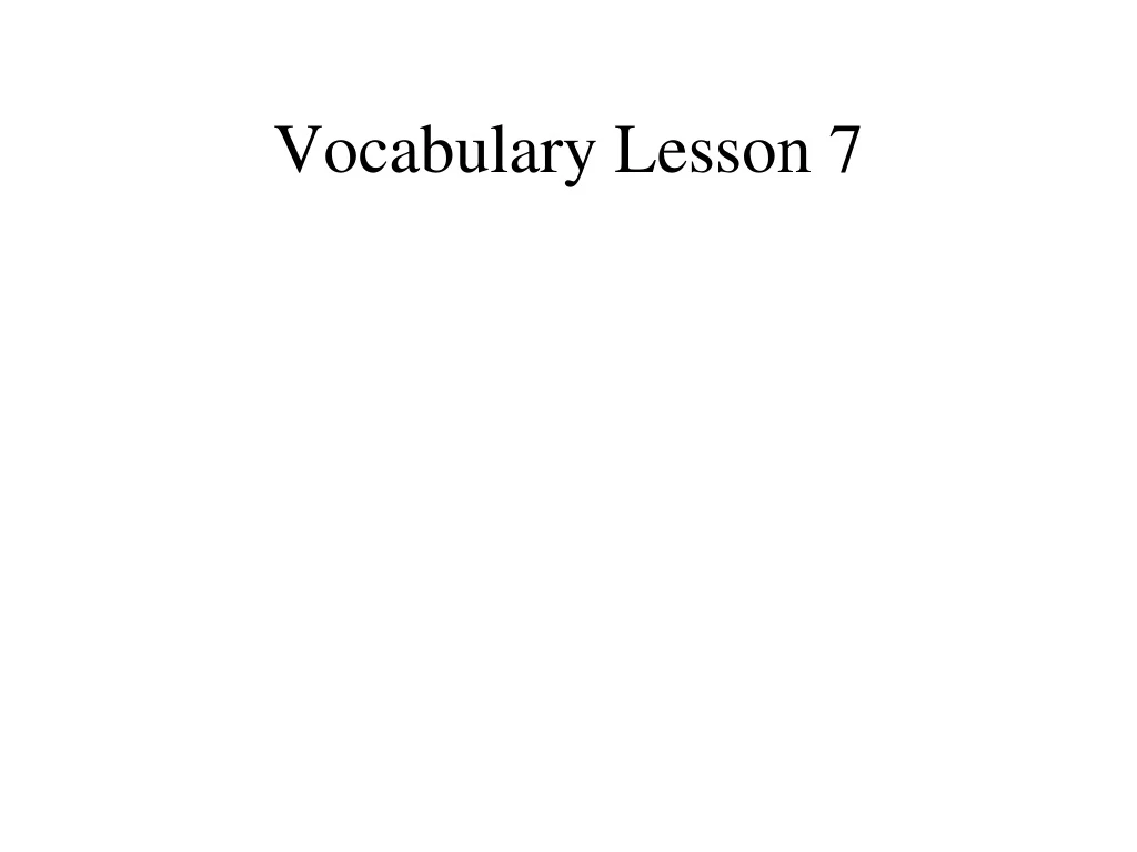 vocabulary lesson 7