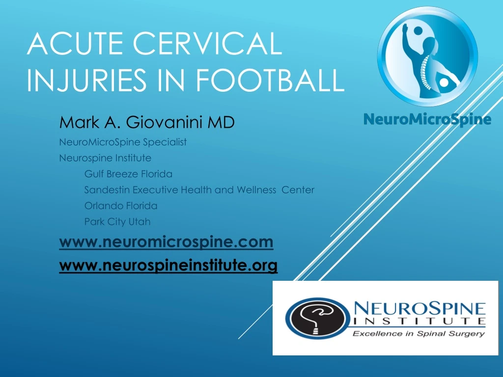 acute cervical injuries in football