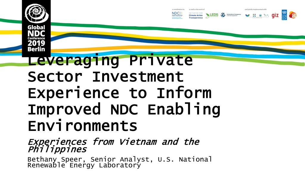 leveraging private sector investment experience to inform improved ndc enabling environments