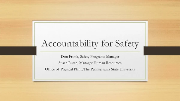 Accountability for Safety
