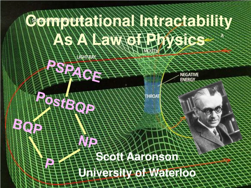 computational intractability as a law of physics
