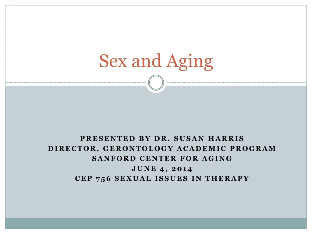 sex and aging