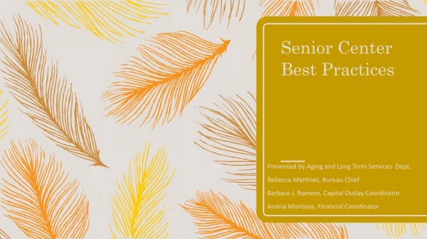 Senior Center Best Practices