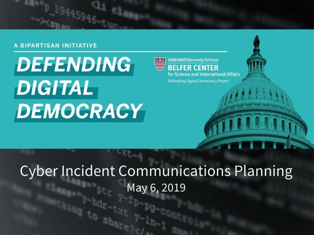 cyber incident communications planning may 6 2019