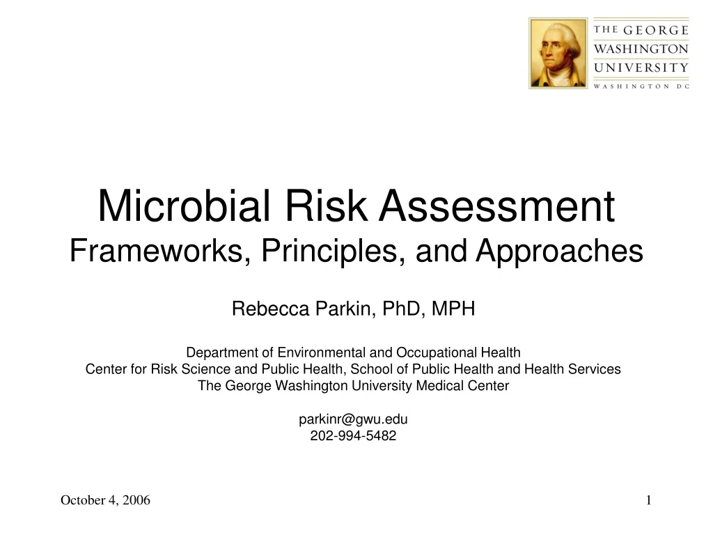 microbial risk assessment frameworks principles
