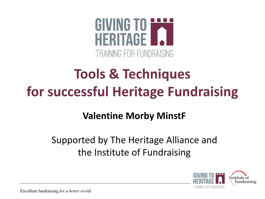 tools t echniques for successful h eritage fundraising