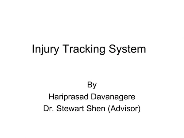 Injury Tracking System