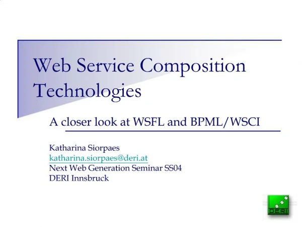 Web Service Composition Technologies